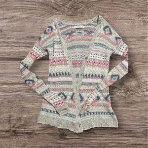 Abercrombie kids fair isle cardigan sweater med